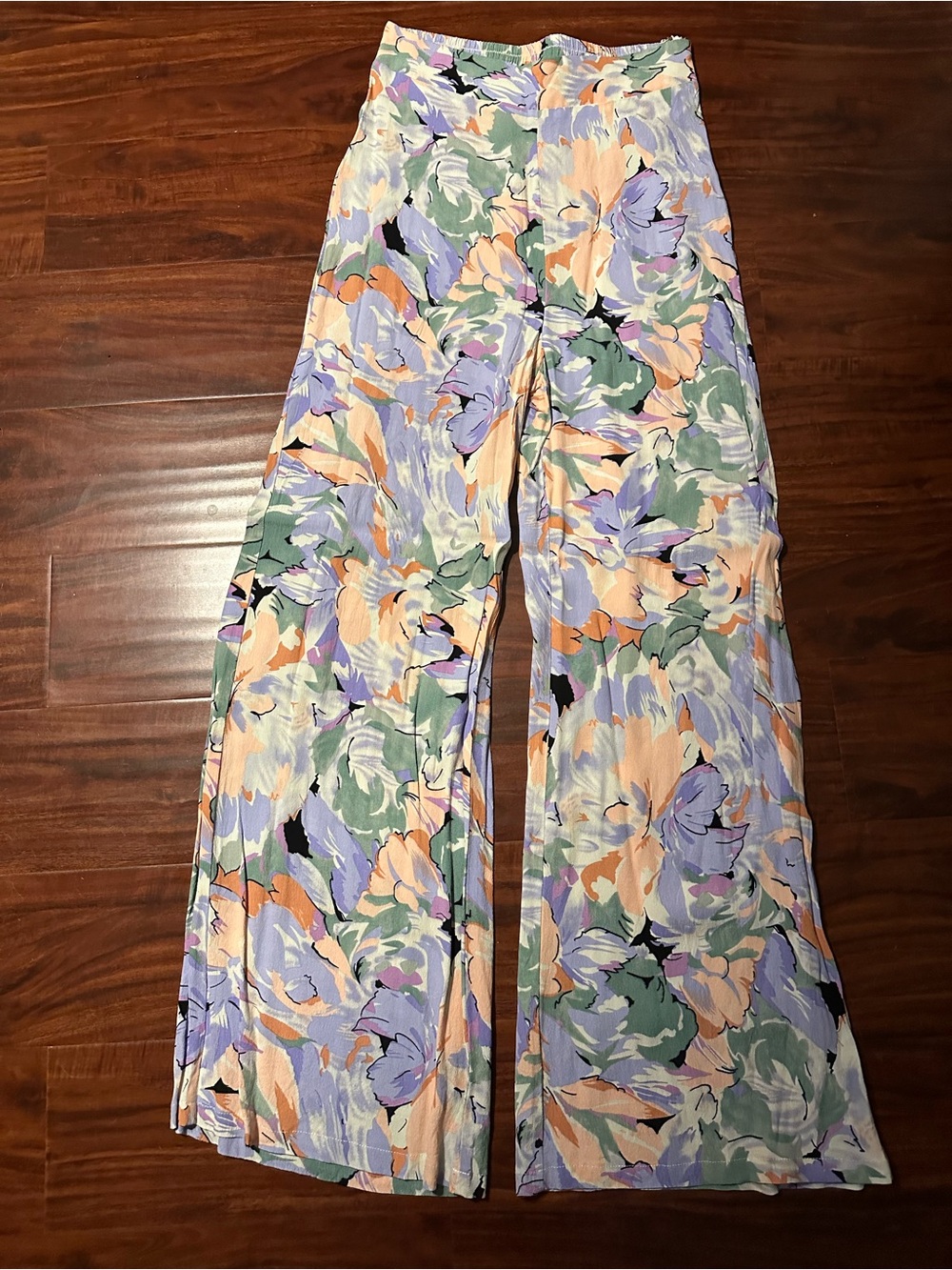 Lulu's Pastel Floral Wide-Leg Pants with Matching Halter Top - Picture 2 of 6